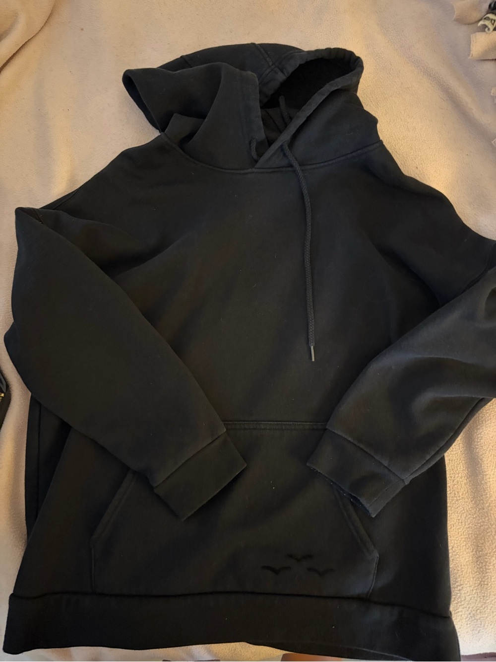 Women's Black Pullover Hoodie with Kangaroo Pocket